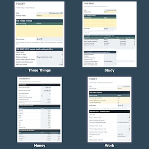Paquete de planificadores para TDAH: Seguimiento diario, de estudio, de dinero y de trabajo (descarga digital)