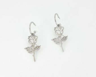 Boucles d'oreilles argent rose sans piercing indolore invisible clip on