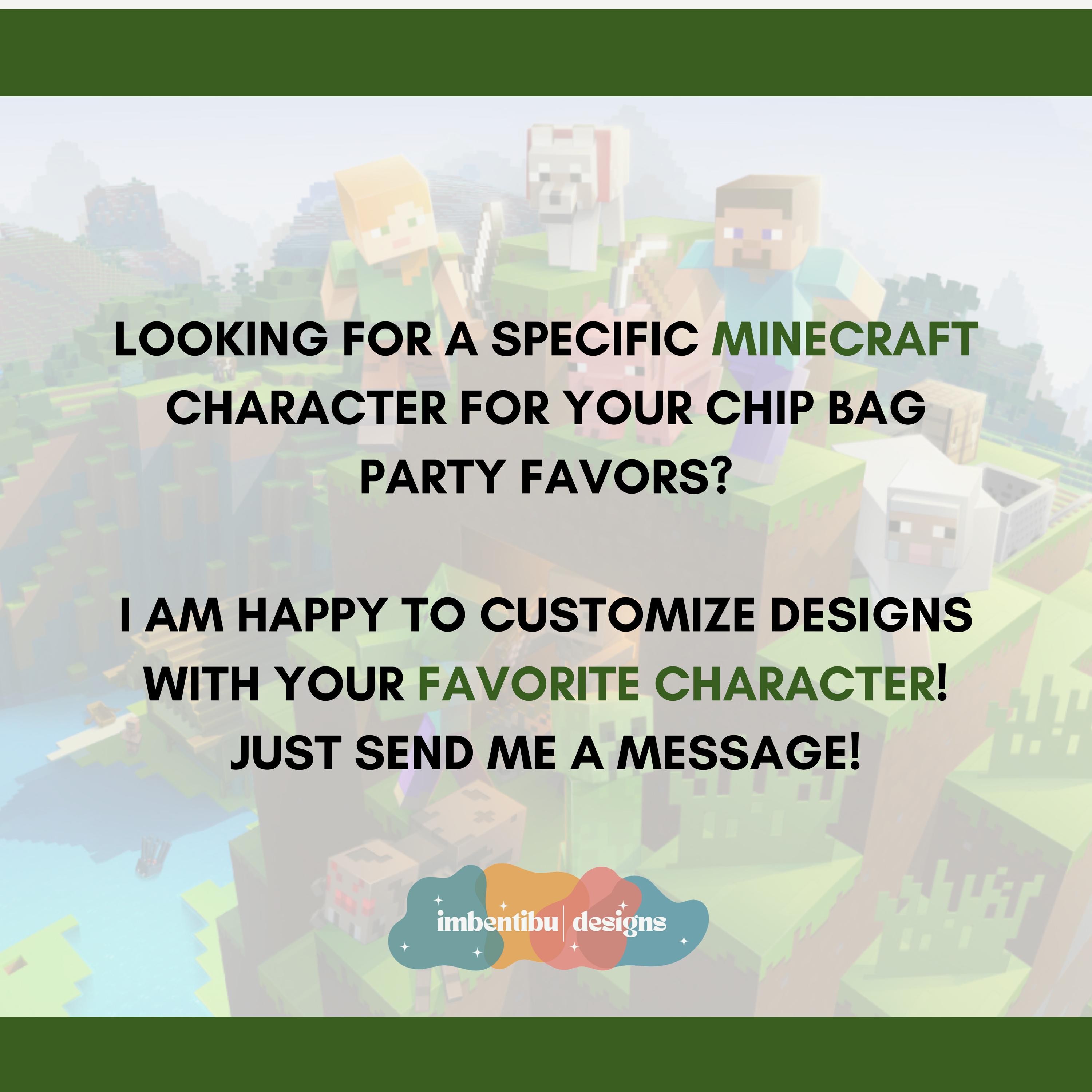 Custom Minecraft Chip Bag Labels