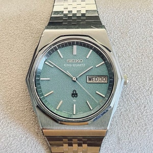 Rare Vintage Teal Blue Dial Seiko King Quartz 5856-8080 Watch - Etsy