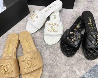 Damen-Slipper aus Leder, flache Sandalen aus weicher Haut, gepolstertes Fußbett, offene Zehenpartie für Damen, Flip-Flops zum Hineinschlüpfen mit Ledersohle, Sommermode