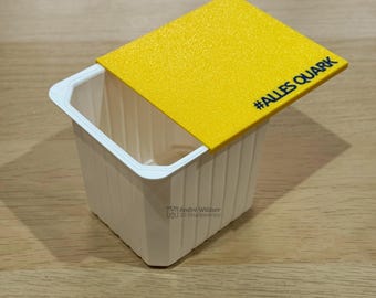 Nachhaltiger Quarkdeckel für leere Quarkbehälter in versch. Variationen verfügbar – Wiederverwendbarer PETG Deckel, Aufbewahrungsbox