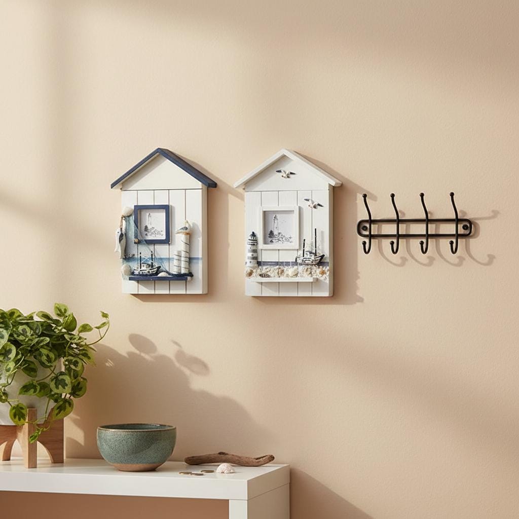 Coastal House Key Holder Box, Mediterranean Wall Mounted Key Cabinet - Etsy