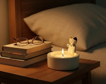 Animal Candle Holder, Cartoon Tealight Warmer for Desk or Nightstand, Pet Love Gift