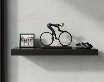 Modern Cyclist Resin Statue, Abstract Bicycle Rider Figurine for Office & Living Room Decor