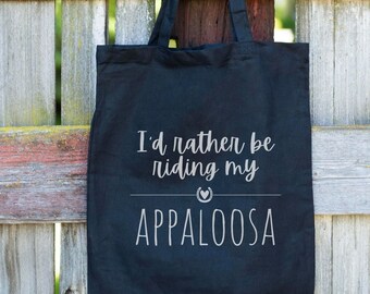 Appaloosa Horse Lover Tote Bag, Horse Lover Gift, Horse Girl Bag, Horse Gift Bag, Rodeo Bag, Grooming Tote, Horse Show Bag, Cowgirl Bag
