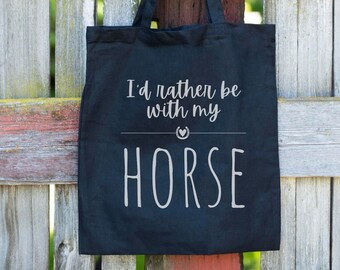 Pferdemädchen Einkaufstasche, ich wäre lieber mit meinem Pferd, Pferdeliebhaber Geschenktasche, Pferdegeschenktasche für Mädchen, Pferdepflege Tote, Scheune Tote, Cowgirl Tasche