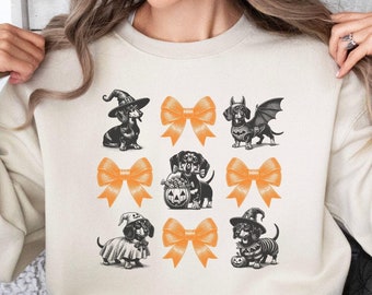 Dachshund Halloween Sweatshirt, Dachshund Sweatshirt, Wiener Dog Halloween, Halloweenie Shirt, Dachshund Mom Gift, Dachshund Lover Gift