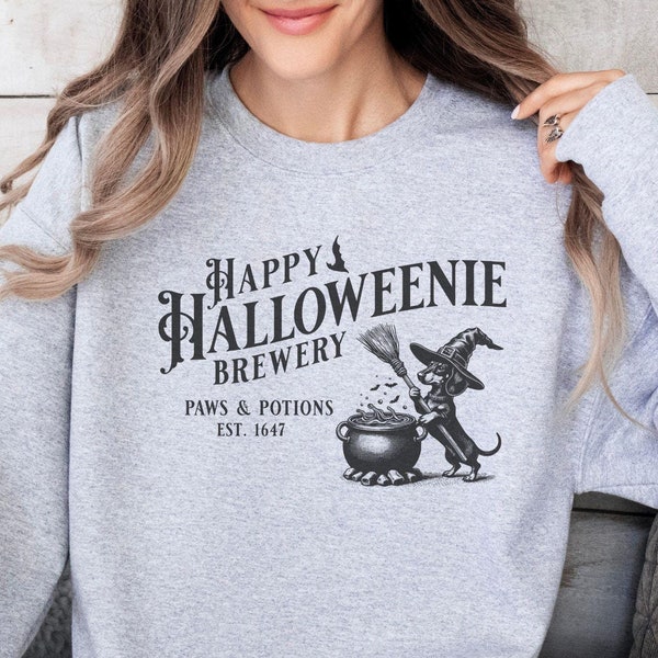 Dachshund Halloween Sweatshirt, Halloweenie Sweatshirt, Wiener Dog Halloween Shirt, Doxie Mom Gift, Dachshund Mom Gift, Dachshund Lover Gift