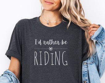 Camiseta "Prefiero montar a caballo", regalo para dueños de caballos, camiseta de chica de granja, rescate de caballos, camiseta de mujer, camiseta ecuestre, regalos de caballos
