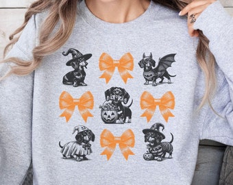 Dachshund Halloween Sweatshirt, Dachshund Sweatshirt, Wiener Dog Halloween, Halloweenie Shirt, Dachshund Mom Gift, Dachshund Lover Gift