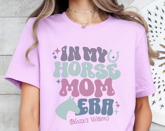 Camiseta personalizada "In My Horse Mom Era", camiseta para niñas, camiseta ecuestre, regalos para mamá, camisetas de cumpleaños para niñas, regalo para amantes de los caballos.