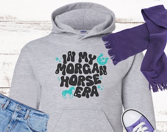 YOUTH Hoodie, Horse Sweatshirt, Morgan Horse Lover Gift, Retro Horse Shirt, Horse Girl Gift, Horse Girl Birthday Gift, Kids Horse Hoodie