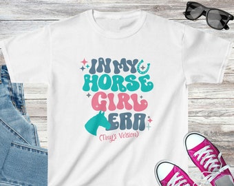 Custom In My Horse Girl Era Youth Tshirt, Cute Horse Shirt, Equestrian Shirt, Horse Gifts for Girl, Horse Birthday Gifts, Horse Lover Gift