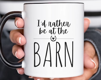 I'd Rather Be at the Barn Coffee Mug, Horse Gifts, Riding Instructor Gift, Horse Lover Gift, Equestrian Gift, Horse Mom Gift, Horse Trainer.