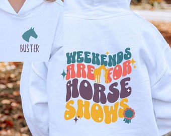 Youth Personalized Horse Sweatshirt, Horse Shows Sweatshirt, Horse Lover Gift, Retro Horse Girl Shirt, Horse Girl Gift, Horse Birthday Gift