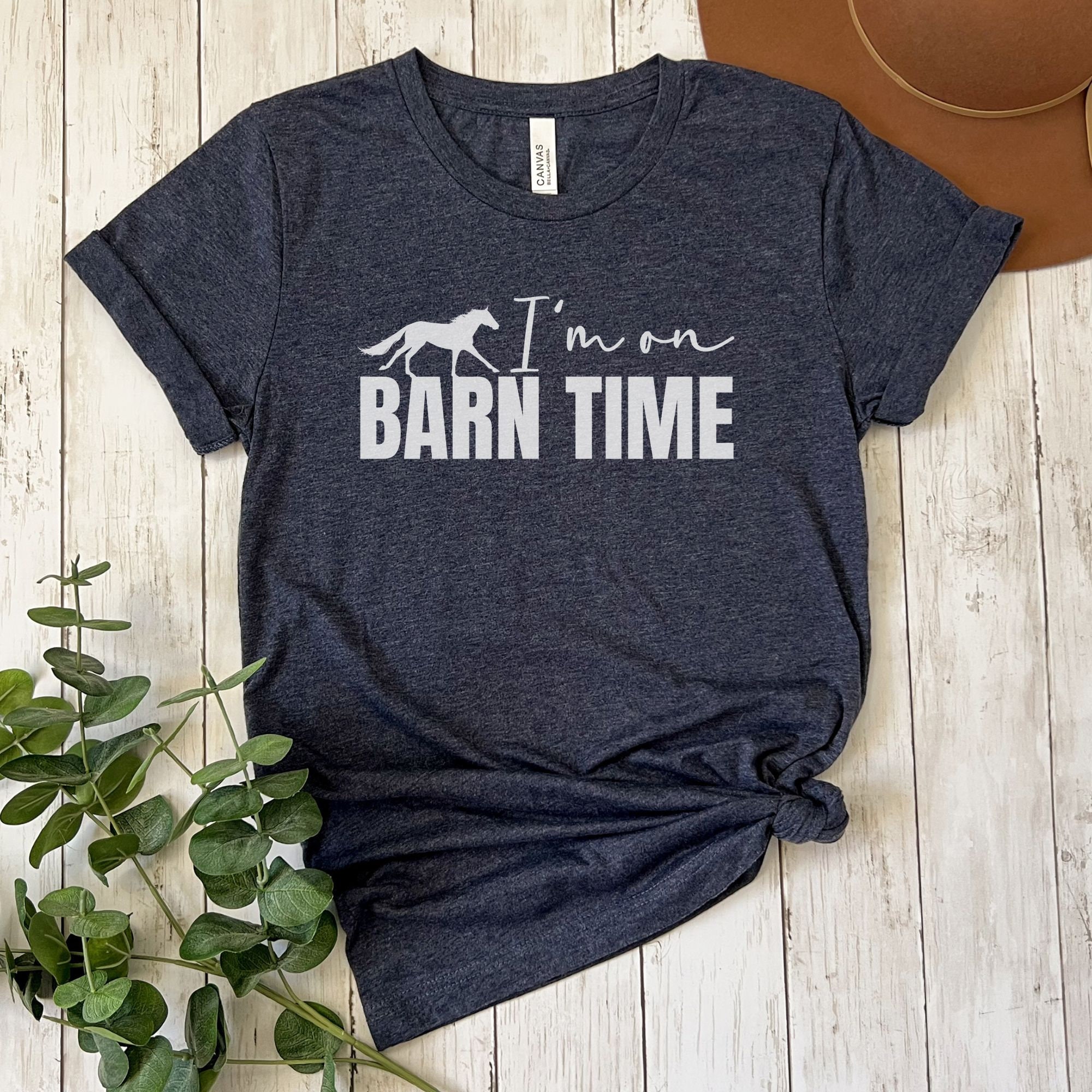 I'm on Barn Time Horse Tshirt, Horse Mom Tee, Horse Girl Shirt, Cute ...
