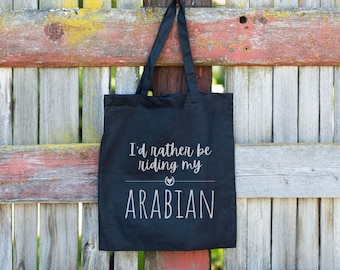 Arabian Horse Lover Tote Bag, Horse Birthday Gift, Horse Girl Bag, Horse Gift Bag for Girl, Horse Grooming Tote Bag, Horse Show Bag