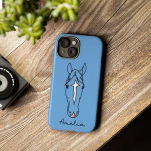 Custom Horse Phone Case, Personalized Horse Line Drawing Case, Horse iPhone Case, Horse Memorial Gift, Horse Gifts for Girls, Horse Mom Gift image 10