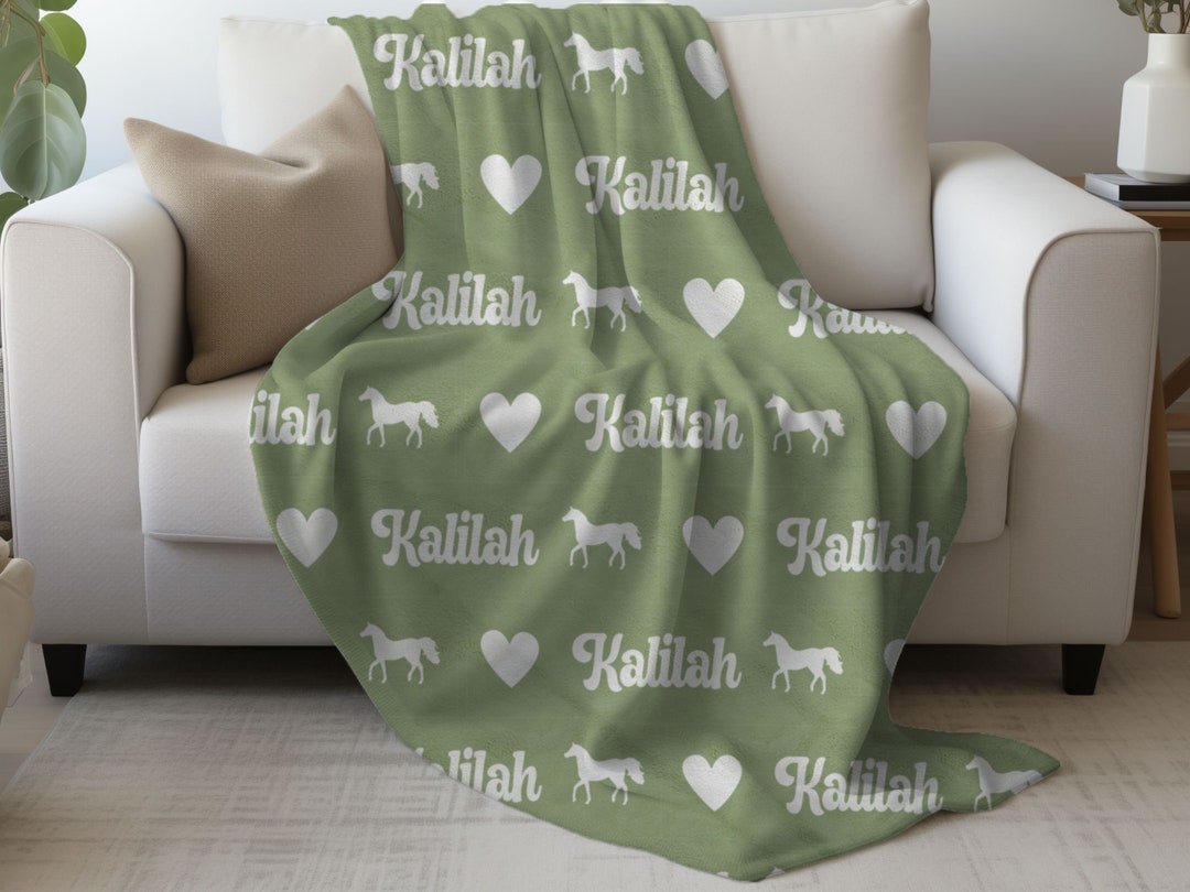 Personalized Arabian Horse Blanket, Custom Horse Lover Blanket, Horse