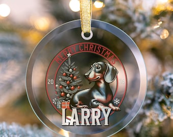 Decorazione natalizia personalizzata con bassotto, decorazione natalizia personalizzata con bassotto, decorazione con bassotto, regalo per bassotto, decorazione personalizzata in memoria di un cane