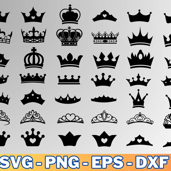 Crown Svg , Crown Png, Queen King Cricut Vector Bundle , Queen King Birthday Party Svg , Png Image T-shirt