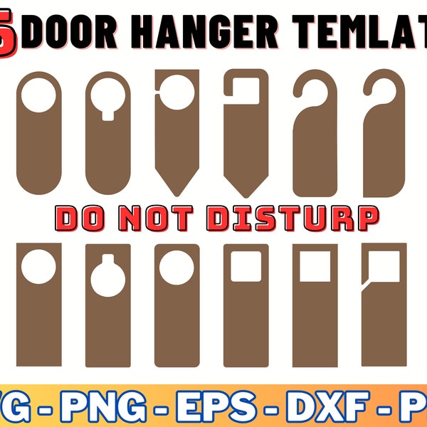 Door Hanger Svg, Door Hanger Template, Hanger Templates, Bedroom Door Hanger, Do not disturb Door Hanger template, do not disturb sign