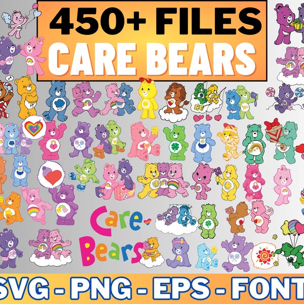 Care Bears Svg Bundle, Layered Design, Vector Files, SVG for Cricut, Clipart, Svg For Files, Care Bears Png, Instant Download, Silhouette