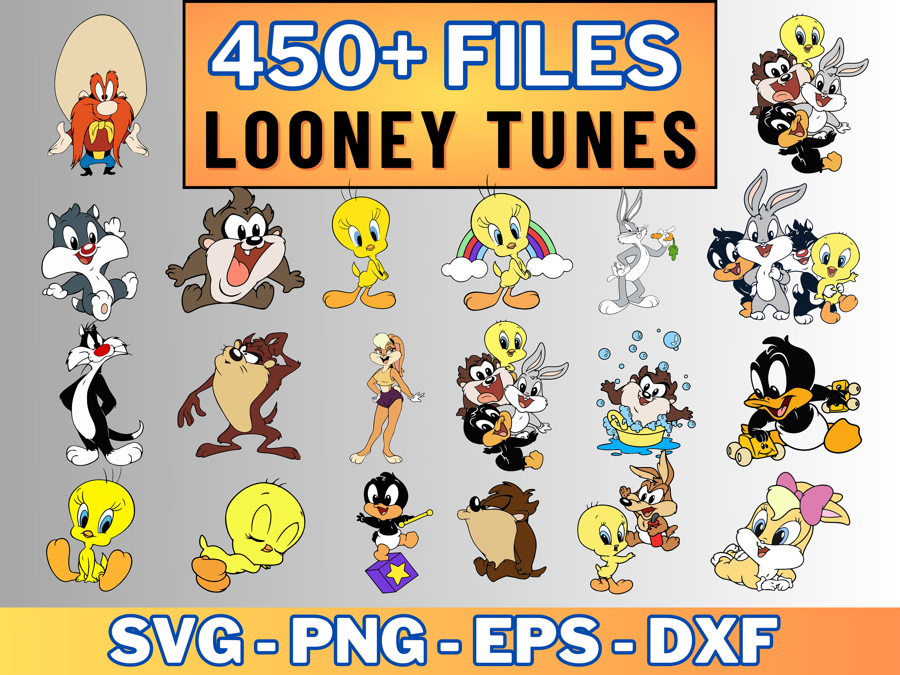 Looney Tunes SVG, Looney Tunes Clipart, Layered Digital Vector File