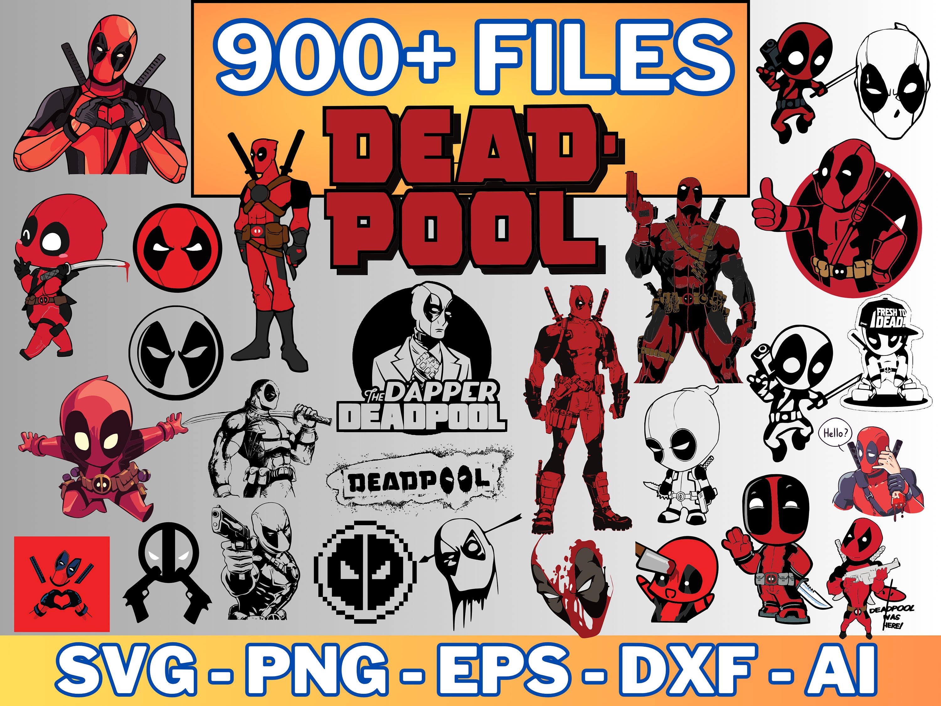 180 Dead Pool Bundle SVG, Superhero Svg, Marvel svg, Spider - Inspire Uplift