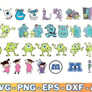 Monster Inc Svg , Monster Inc Png , Cut File For Cricut Silhouette , Monster Inc Face Cricut Vector Bundle , Sully Mike Boo DIY svg