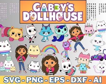 Gabbys dollhouse Svg Bundle,gabbys dollhouse png bundle, gabbys dollhouse clipart, gabbys dollhouse font svg, gabbys birthday, gabby cat svg