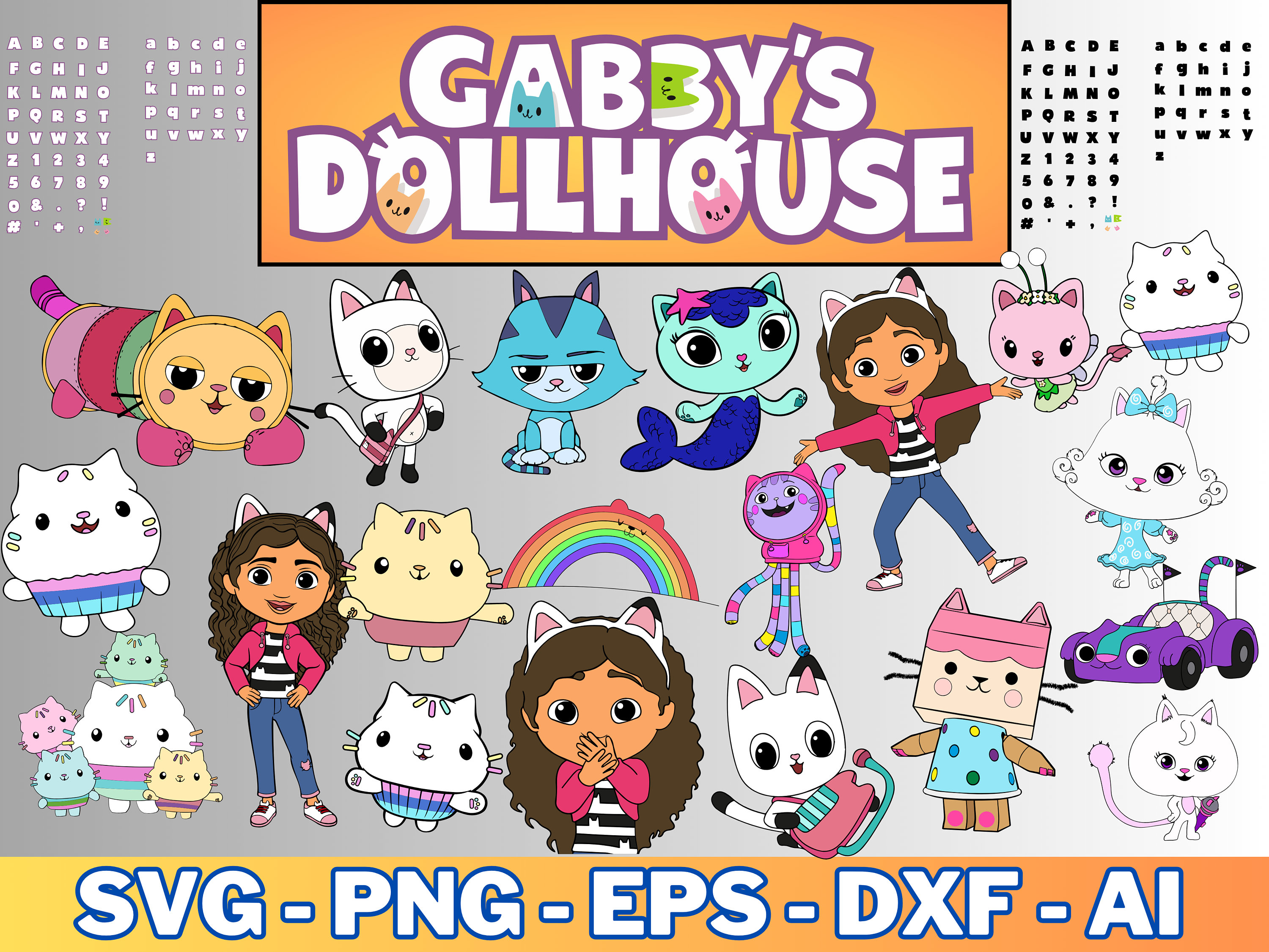 DreamWorks Gabby's Dollhouse - Paquete de regalos de fiesta con 6 bolsas de  golosinas, libro para colorear, calcomanías, utensilios y más (bolsa de