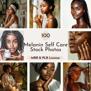 Melanin Self Care Stock Photos Beauty Black Women Skin Care Aesthetic Images for Business Website Content Branding Melanin Ai Midjourney