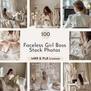 Girl Boss Aesthetic Neutral Photo Bundle Faceless Marketing Stock image PLR MRR Instagram Chic Lifestyle Digital Midjourney AI Stock Photos