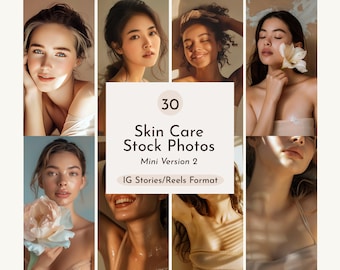 Skincare Stock Photos Aesthetic Minimalist Instagram Templates for Aestheticians Dermatologists showcasing Diverse Models with Glowing Skin