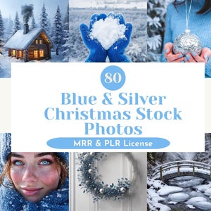 Zilveren en blauw Kerstmis Winterthema Stock Foto's Esthetische Kerstmis Stock Foto's Kerstmis Binnenlands Decor Instagram Square Post