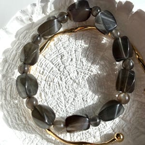 Black Faceted Mystical Energy Moonstone Bracelet.