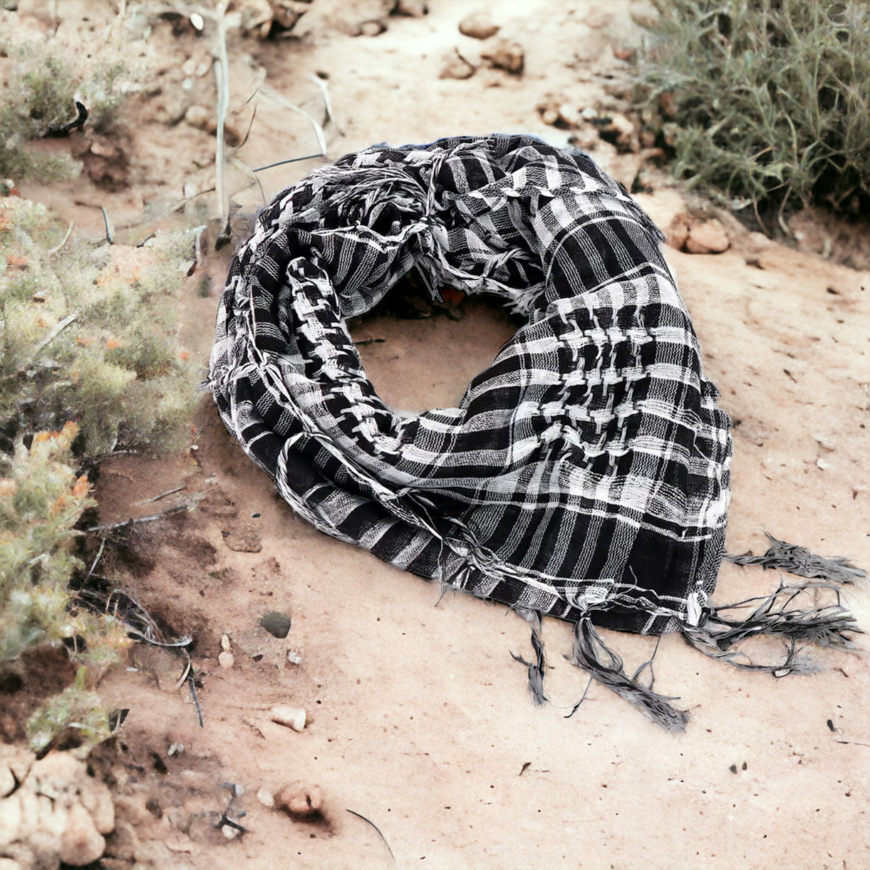 Set Sciarpa Araba Shemagh Con Igal (Agal) Nero - Accessorio Tradizionale Mediorientale