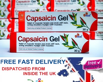 2 x Tubes Capsaicin Gel  -  In stock In The UK & Ready For Dispatch - Free Delivery On All Orders