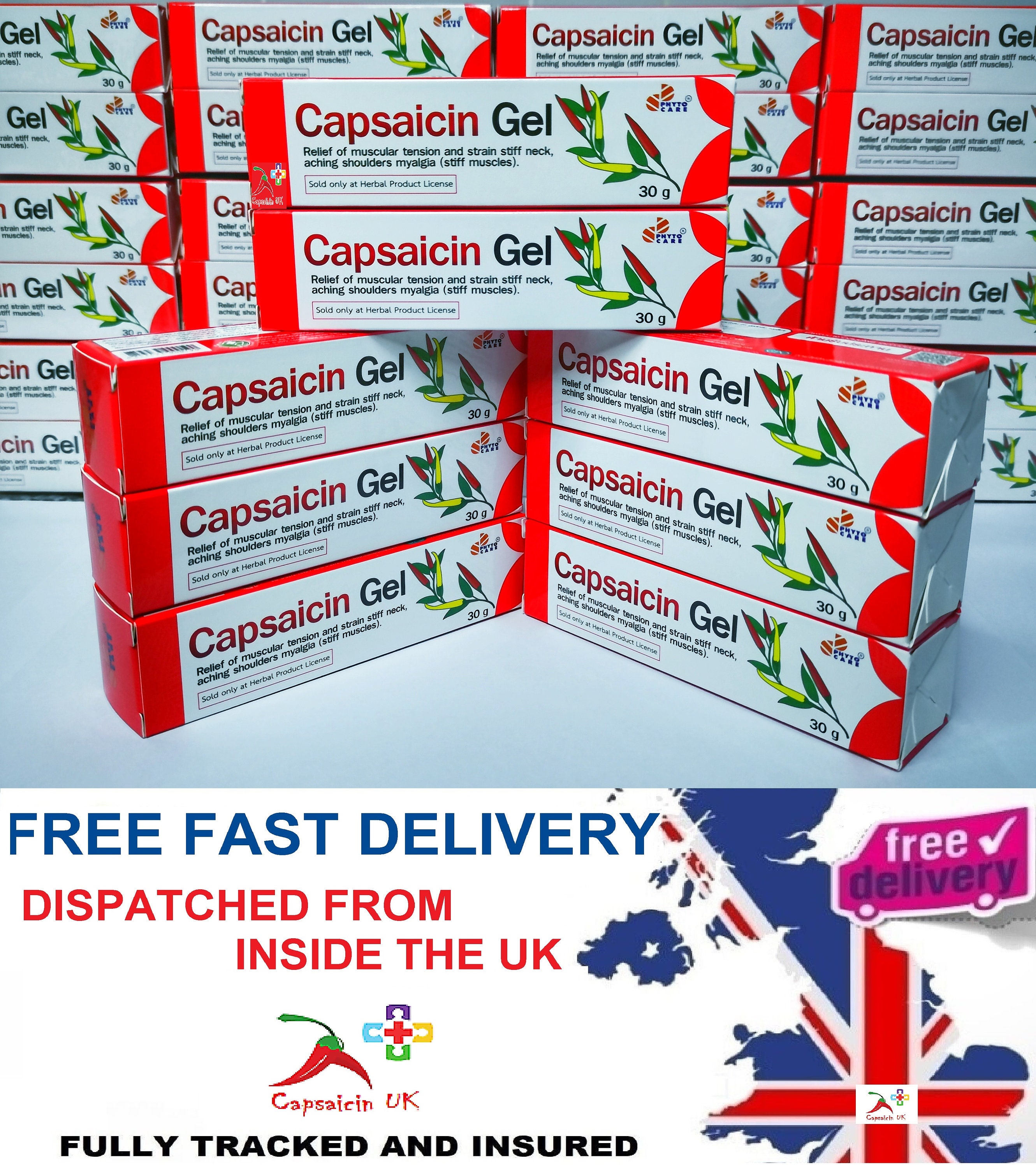 Capsaicin Gel in Stock in the UK & Ready for Dispatch Free Delivery on