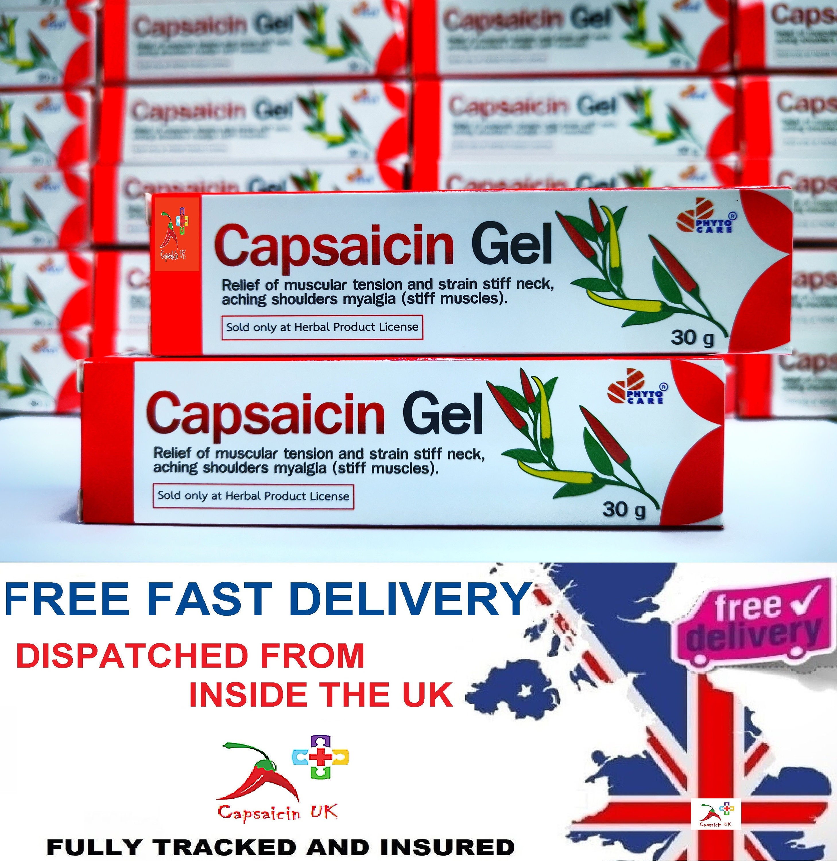 Capsaicin Gel in Stock in the UK & Ready for Dispatch Free Delivery on