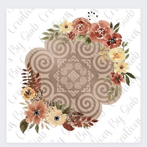 Hmong inspiriert PNG Blumenlogo DIGITALE Datei herunterladbare Elefantenfuß mit Pajntaub Design