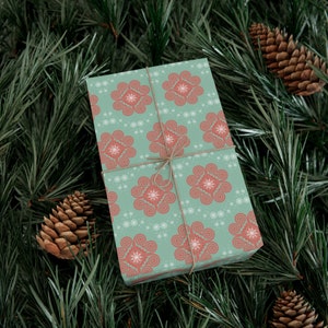 Hmong Gift Wrap Paper heart green Christmas wrapping paper giftwrap holiday