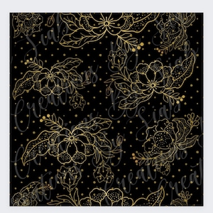 Hmong inspiriert PNG DIGITAL Datei herunterladbare Paj Ntaub Gold floral SEAMLESS Muster