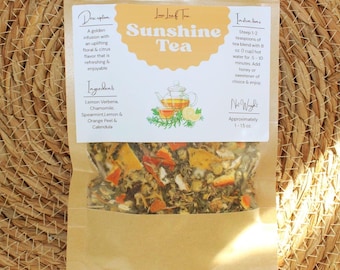 Loose Leaf Sunshine Herbal Tea, Cooling Summer Tea with Lemon Verbena, Chamomile, Mint & Citrus