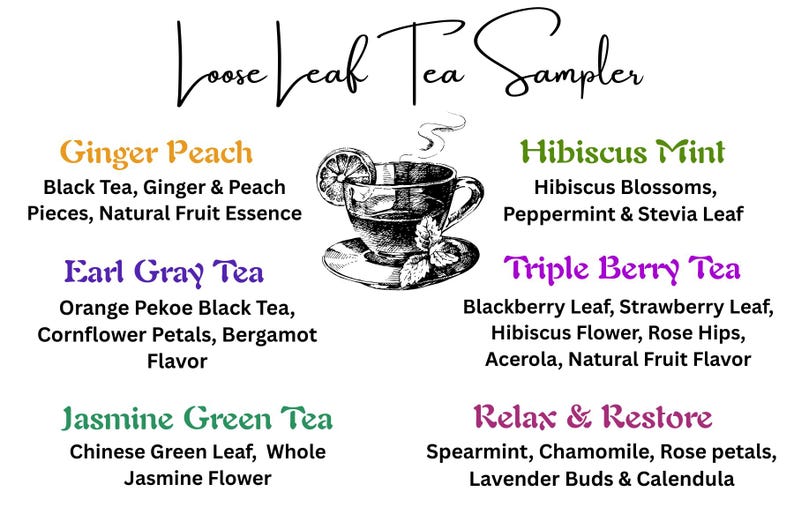 Herbal Loose Leaf Tea Sampler Gift Box With Candle Honey - Etsy