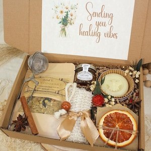 Get Well Soon Tea Gift Box: Self Care Healing Package with Honey & Soap
