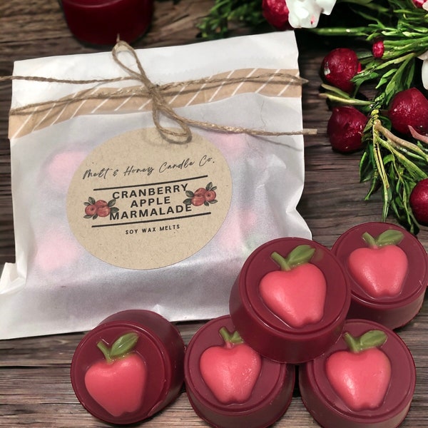 Cranberry Apple Marmalade Soy Wax Melts, Strong Scented Wax Melts, Home Fragrances, Soy wax melts, Clean Scents, Apple Cranberry Scent