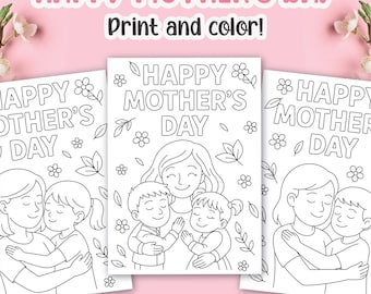 Mother's Day Coloring Page for Kids | Printable Gift (Digital Download)